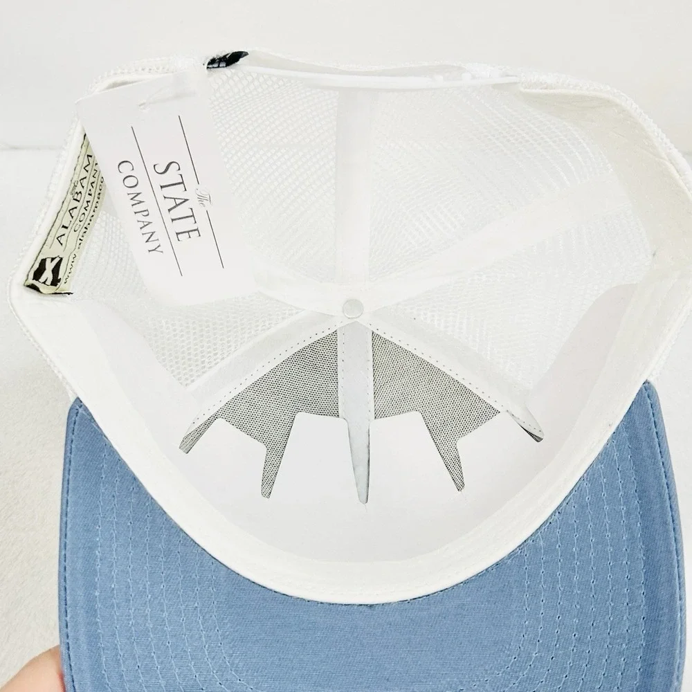 The State‎ Company Alabama Circle Patch Trucker Hat Cap Adjustable Light Blue